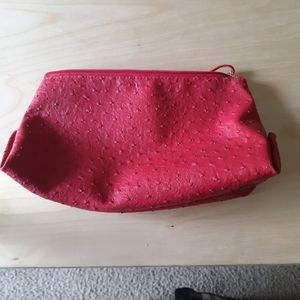 Red polka dot make up bag